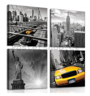 Obraz na plátně: New York (1) - set 4ks 25x25cm