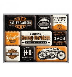 Sada magnetů - Harley-Davidson - Genuine Motorcycles Milwaukee